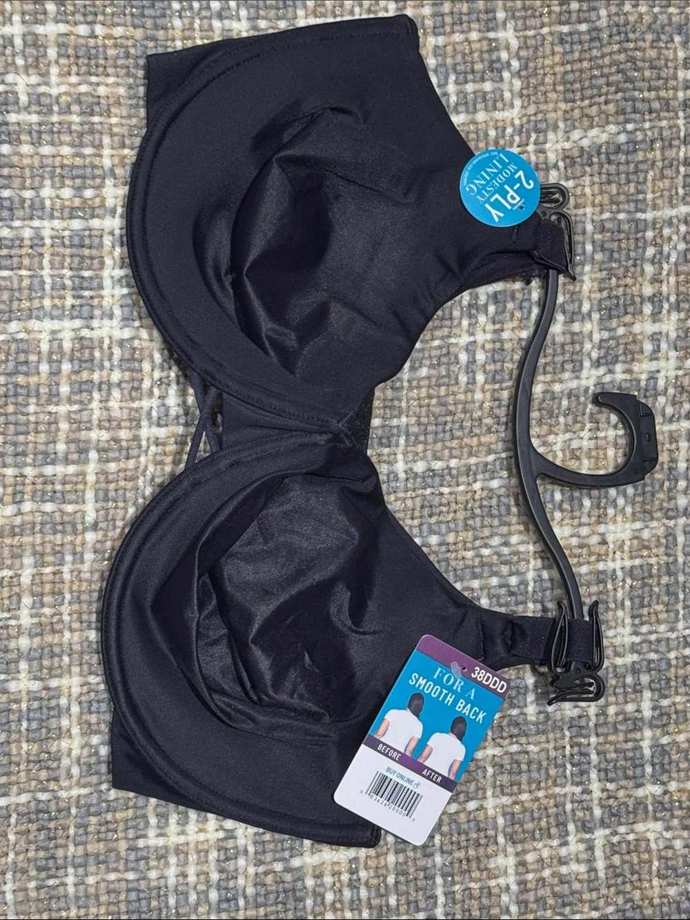 Vanity Fair Black Smooth-Back Full Coverage Bra